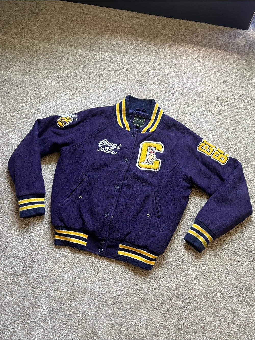 VTG 00’s / Y2K COOGI Purple & Gold Varsity Jacket - Picture 2 of 8